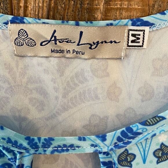 Ava Lynn Sz M Blue Tulip Design Sleeveless Casual Shift Lounge Dress - Picture 4 of 8